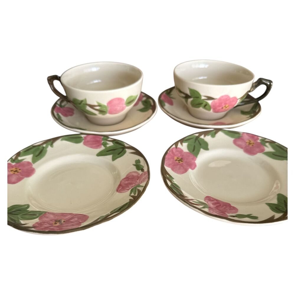 Franciscan Desert Rose 3-Piece Place Settings x2 Teacup Saucer 6" Plate Set